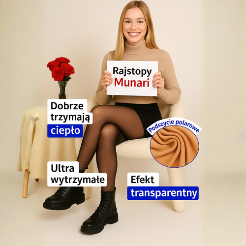 Rajstopy polarowe o efekcie transparentnym MUNARI